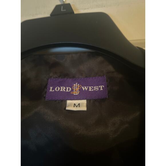 GUC Lord West Men's Patterned Vest Covered Buttons Purple Bow Tie Included Sz M - Picture 3 of 7